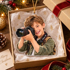 Personalized Photographer Boy Christmas Ornament - image 4 | Jolliboo