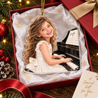 Personalized Piano Girl Christmas Ornament - image 2 | Jolliboo