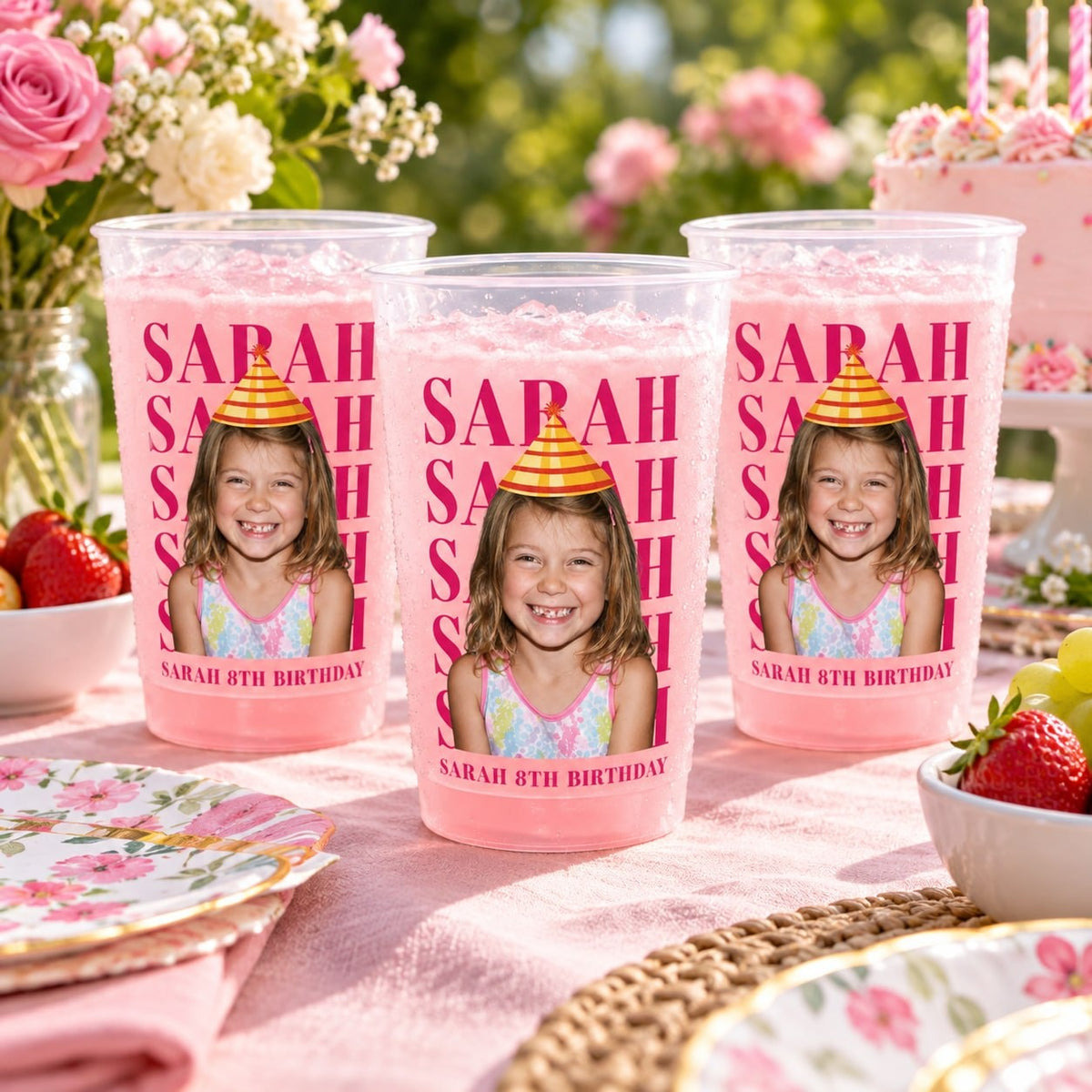 Personalized Pink Frosted Birthday Cup - image 5 | Jolliboo