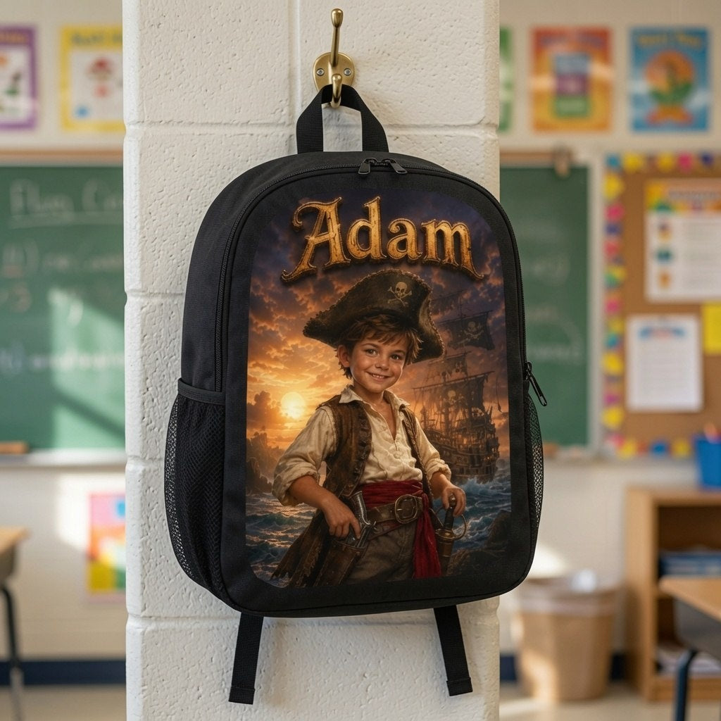 Personalized Pirate Boy Backpack - image 2 | Jolliboo