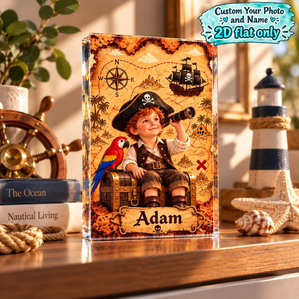 Personalized Pirate Treasure Map Acrylic Block - image 6 | Jolliboo