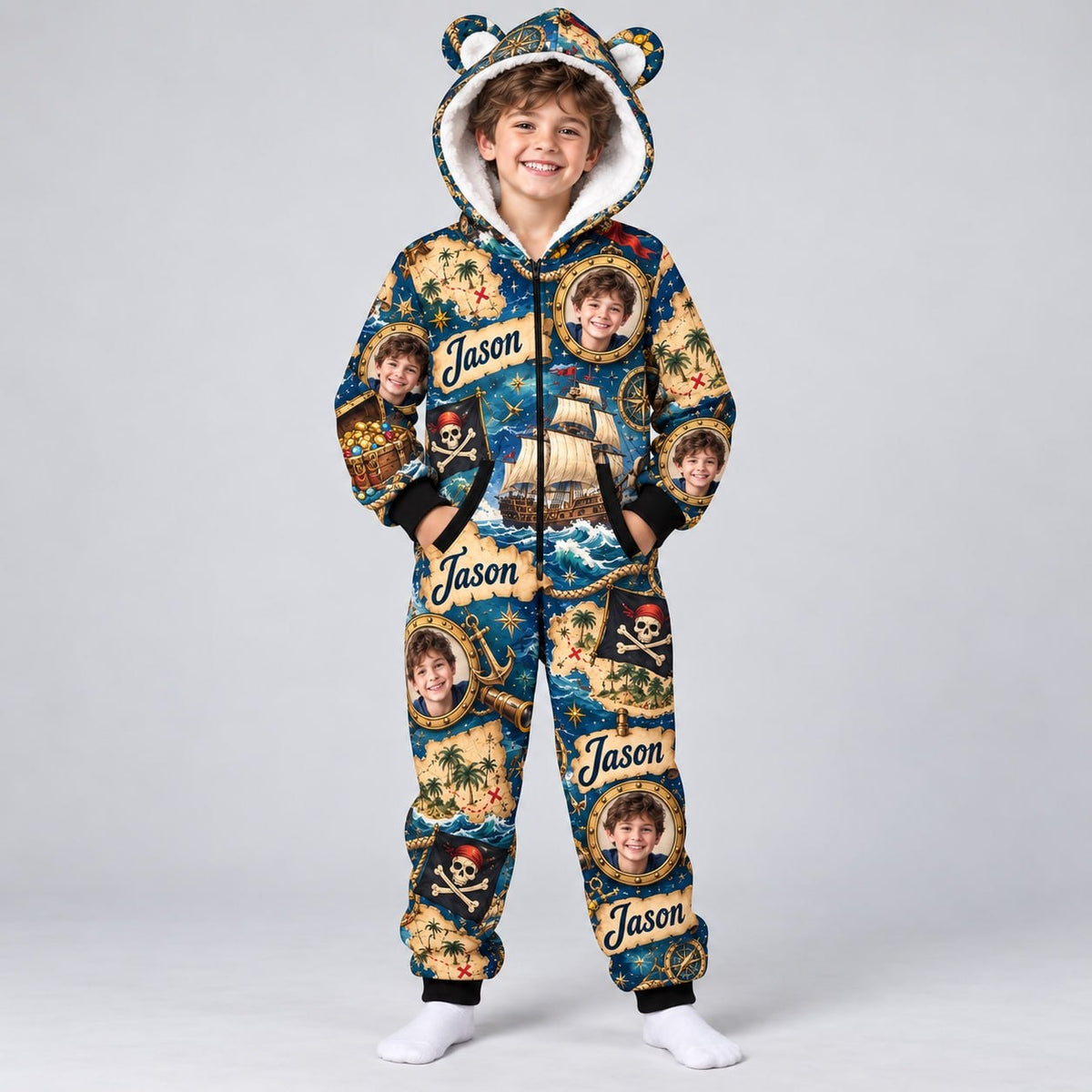 Personalized Pirate Treasure Pyjama Suit - image 1 | Jolliboo