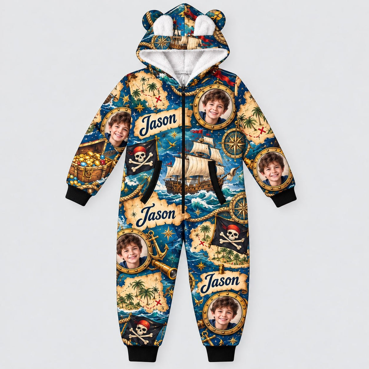 Personalized Pirate Treasure Pyjama Suit - image 4 | Jolliboo