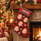 Personalized Plaid Photo Christmas Stocking - image 2 | Jolliboo