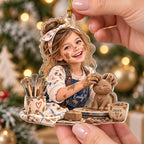Personalized Pottery Girl Christmas Ornament - image 3 | Jolliboo