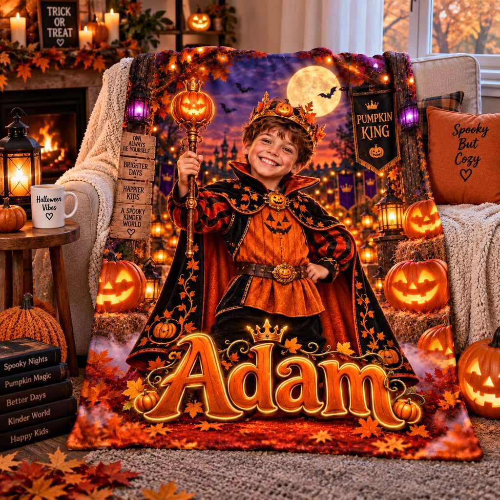 Personalized Pumpkin King Halloween Blanket - image 1 | Jolliboo