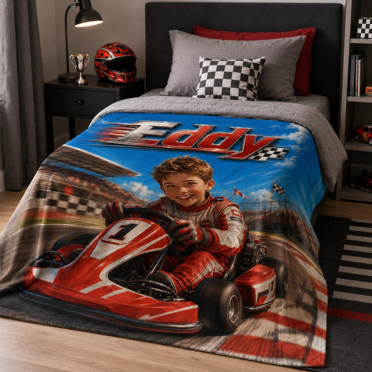 Personalized Racing Boy Blanket - image 3 | Jolliboo