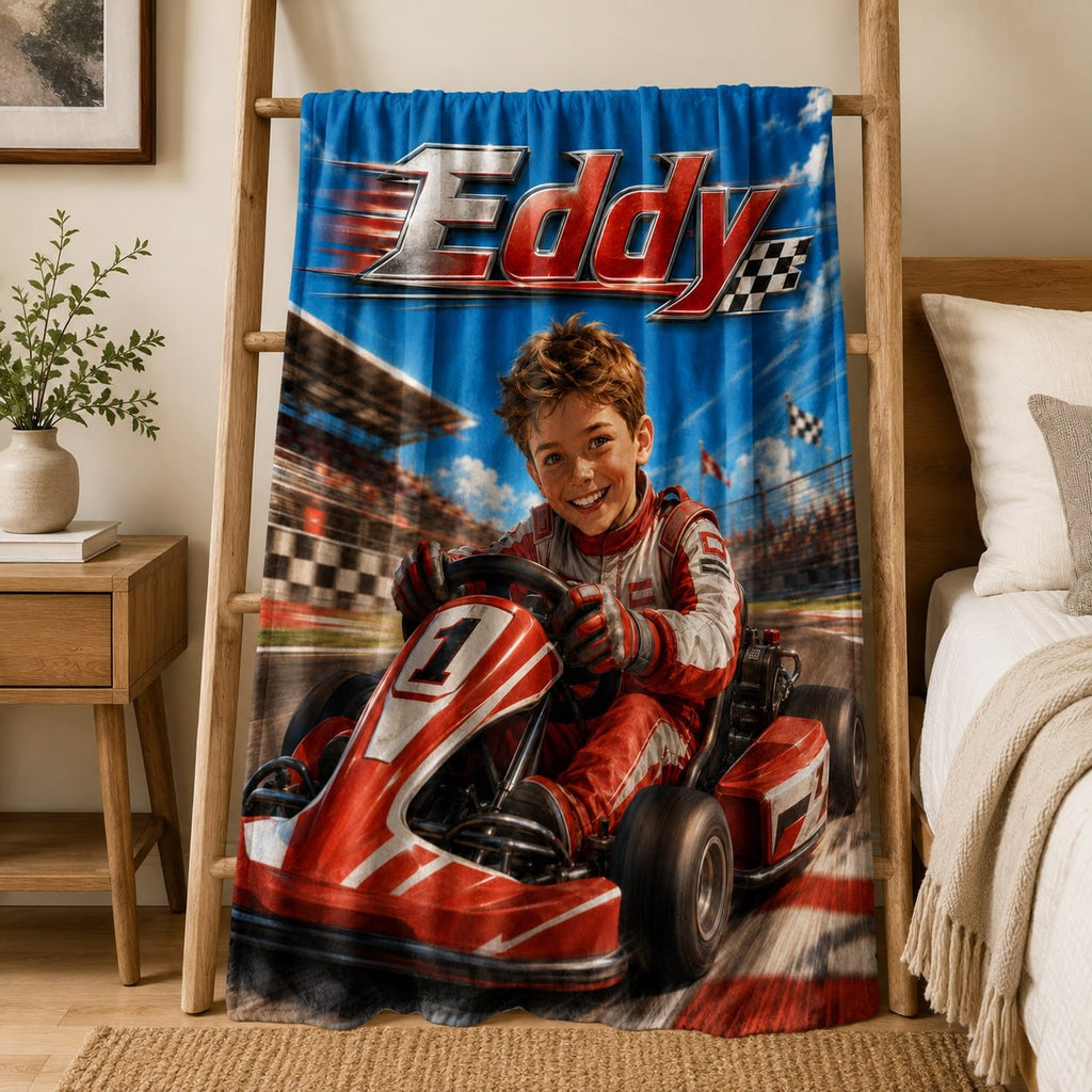 Personalized Racing Boy Blanket - image 4 | Jolliboo