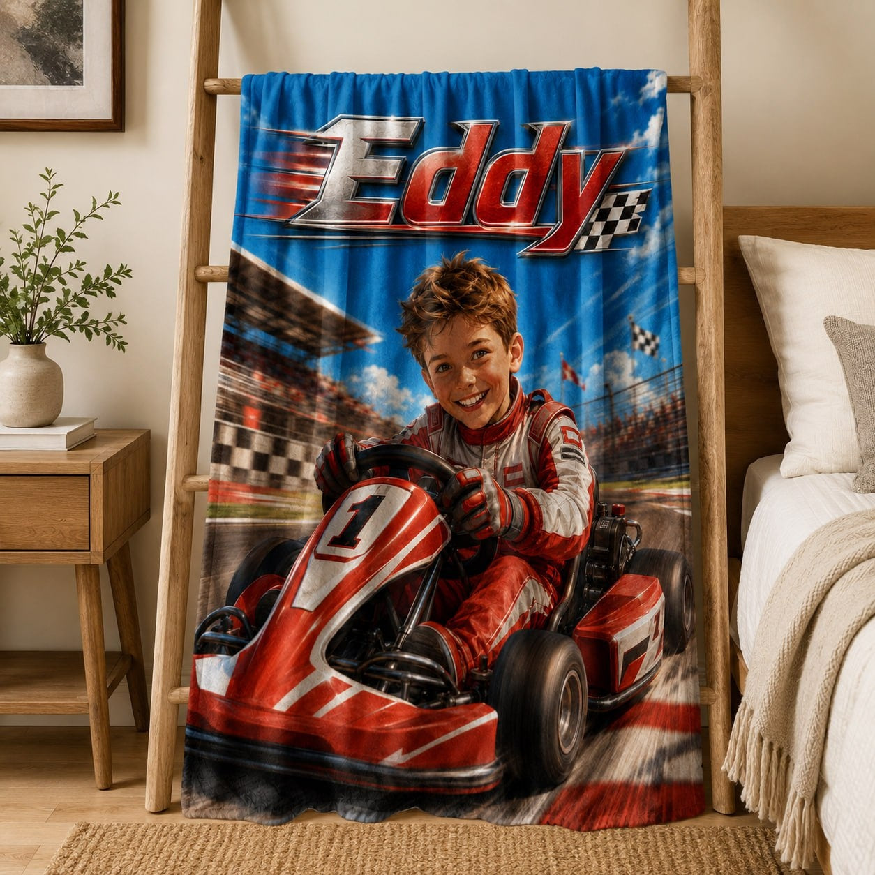 Personalized Racing Boy Blanket - image 4 | Jolliboo