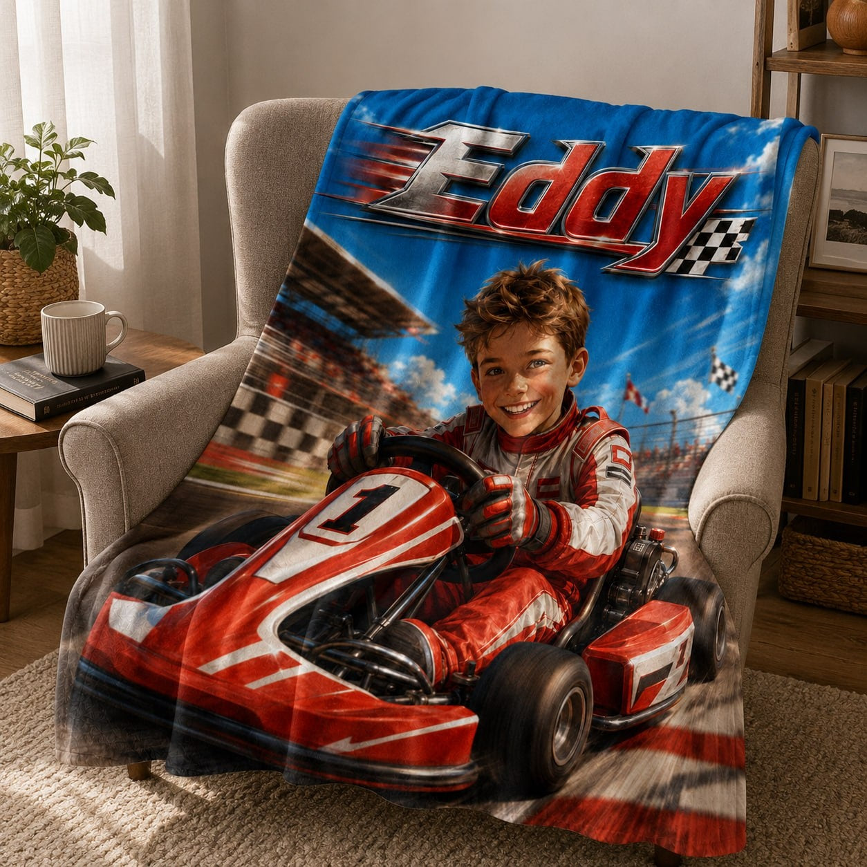 Personalized Racing Boy Blanket - image 5 | Jolliboo