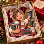 Personalized Reading Girl Christmas Ornament - image 2 | Jolliboo