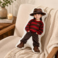 Personalized Retro Striped Sweater Girl Figure Custom Shape Pillow - image 1 | Jolliboo