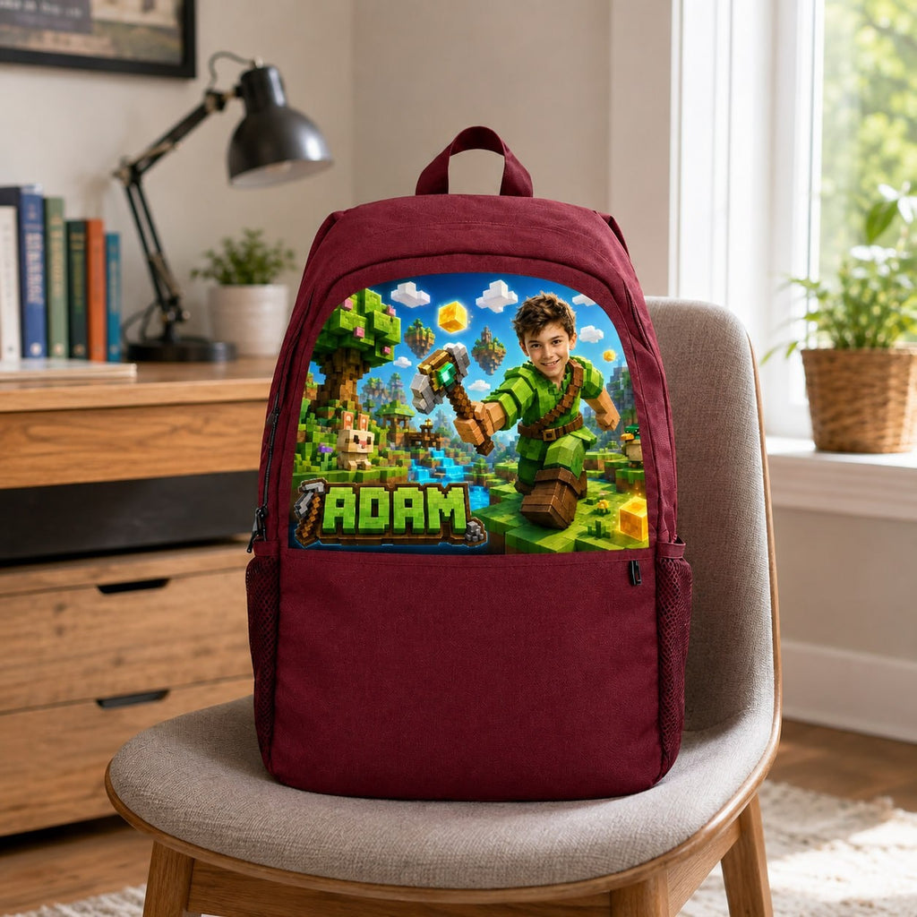Personalized Sandbox Style Gamer Backpack - image 1 | Jolliboo