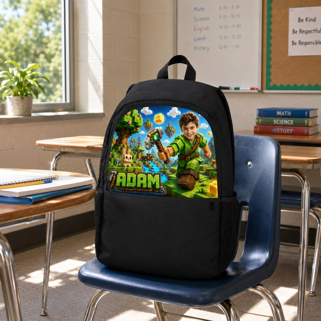 Personalized Sandbox Style Gamer Backpack - image 2 | Jolliboo