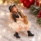 Personalized Saxophone Girl Christmas Ornament - image 2 | Jolliboo