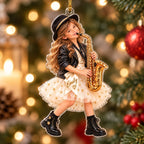 Personalized Saxophone Girl Christmas Ornament - image 4 | Jolliboo