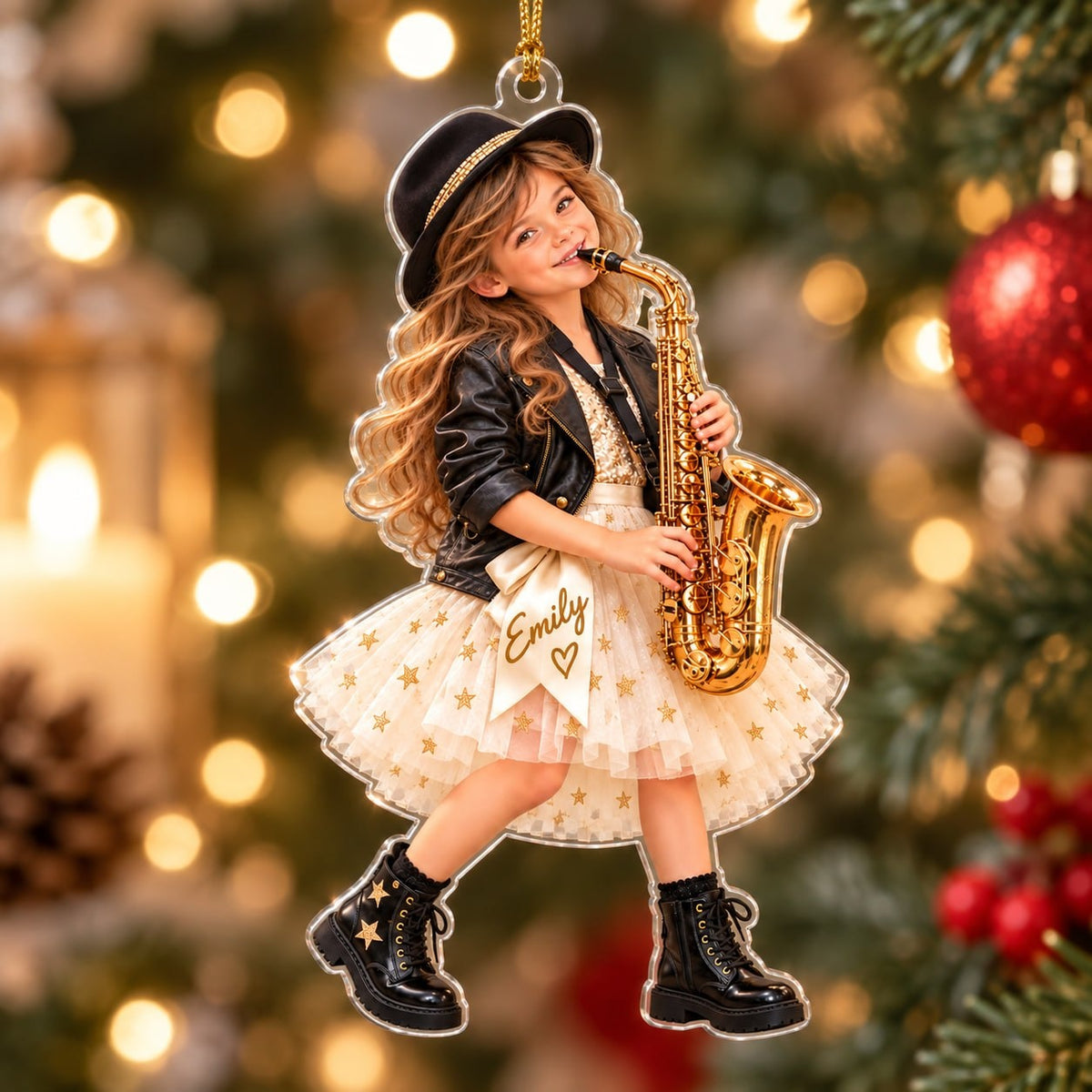 Personalized Saxophone Girl Christmas Ornament - image 4 | Jolliboo