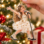 Personalized Singer Girl Christmas Ornament - image 3 | Jolliboo