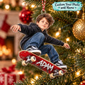 Personalized Skateboard Boy Christmas Ornament - image 1 | Jolliboo
