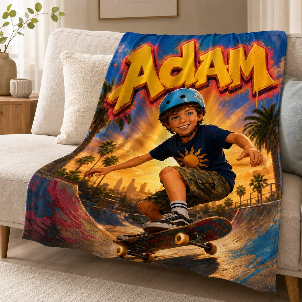 Personalized Skater Blanket for Boys - image 5 | Jolliboo