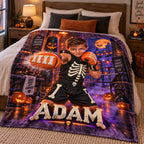 Personalized Skeleton Boxing Champion Halloween Blanket - image 3 | Jolliboo