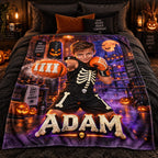 Personalized Skeleton Boxing Champion Halloween Blanket - image 4 | Jolliboo