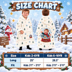 Personalized Snow Much Fun Blanket Hoodie - winter size chart product guide | Personalized kids blanket hoodie by Jolliboo