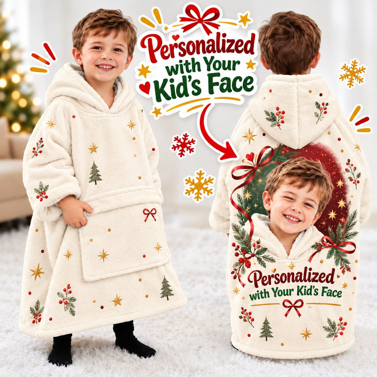 Personalized Snow Much Fun Blanket Hoodie - featured hero image 11 | Personalized blanket hoodie for kids by Jolliboo