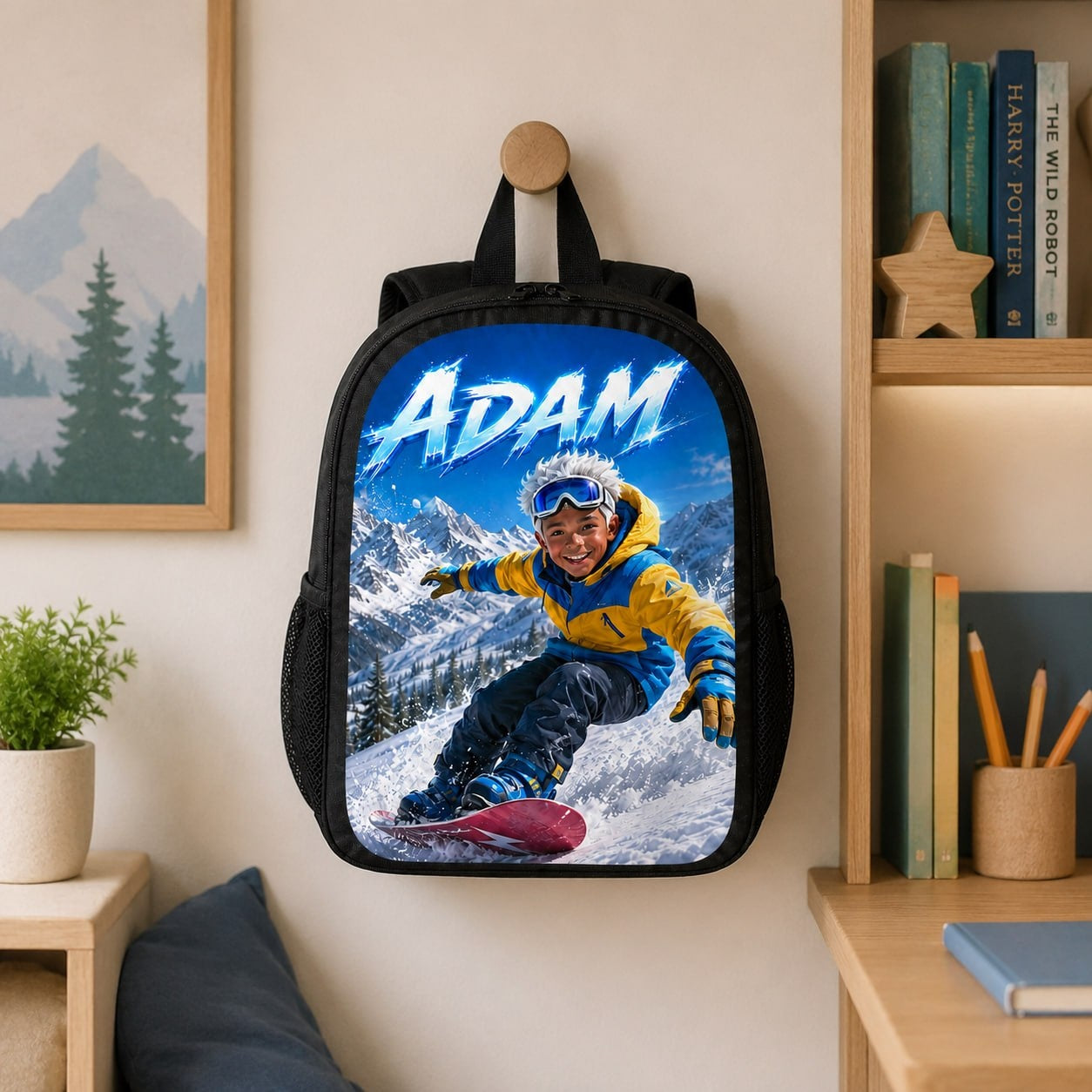 Personalized Snowboard Star Backpack - image 5 | Jolliboo