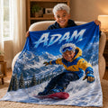 Personalized Snowboard Star Blanket - image 1 | Jolliboo