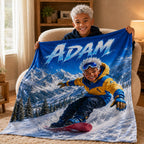 Personalized Snowboard Star Blanket - image 1 | Jolliboo
