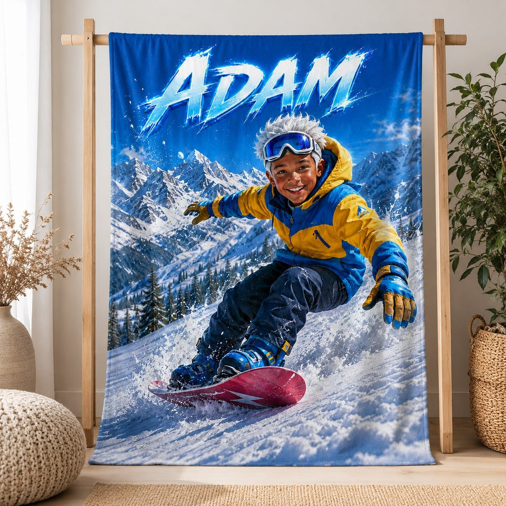 Personalized Snowboard Star Blanket - image 3 | Jolliboo
