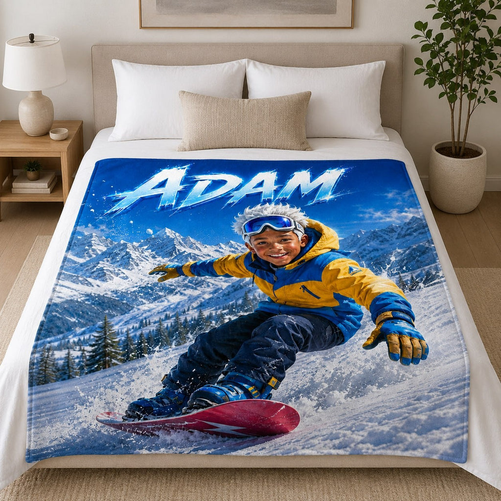 Personalized Snowboard Star Blanket - image 4 | Jolliboo