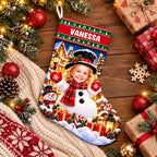 Personalized Snowman Village Christmas Stocking - image 3 | Jolliboo
