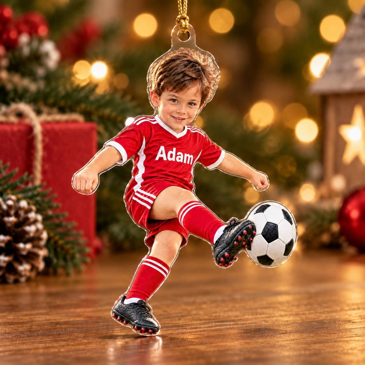 Personalized Soccer Boy Christmas Ornament - image 4 | Jolliboo