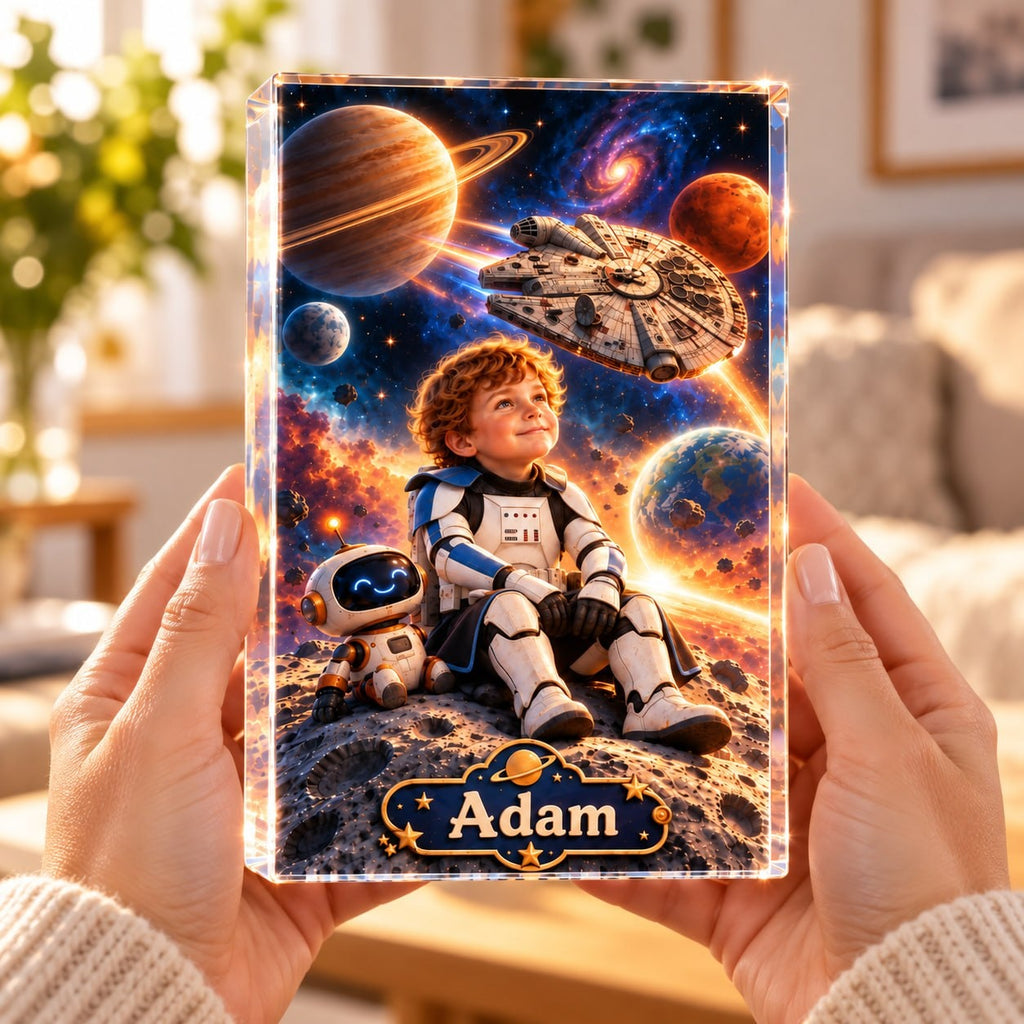 Personalized Space Adventure Acrylic Block - image 2 | Jolliboo