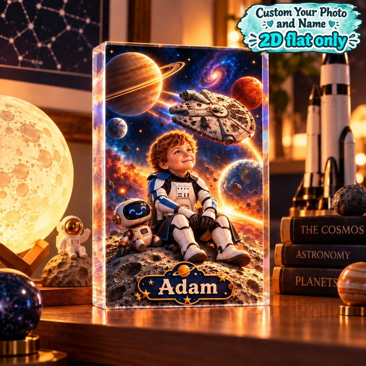 Personalized Space Adventure Acrylic Block - image 7 | Jolliboo