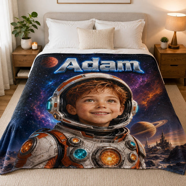 Personalized Space Adventure Blanket - image 1 | Jolliboo
