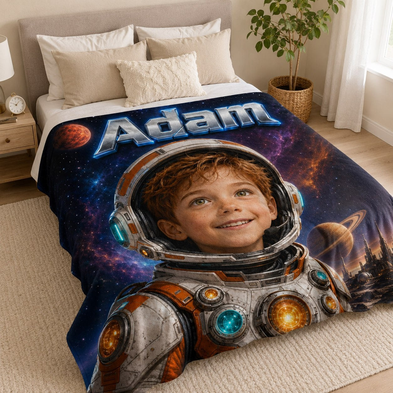 Personalized Space Adventure Blanket - image 4 | Jolliboo