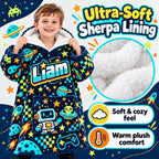 Personalized Space Explorer Blanket Hoodie - product gallery image 4 | Personalized blanket hoodie for kids by Jolliboo