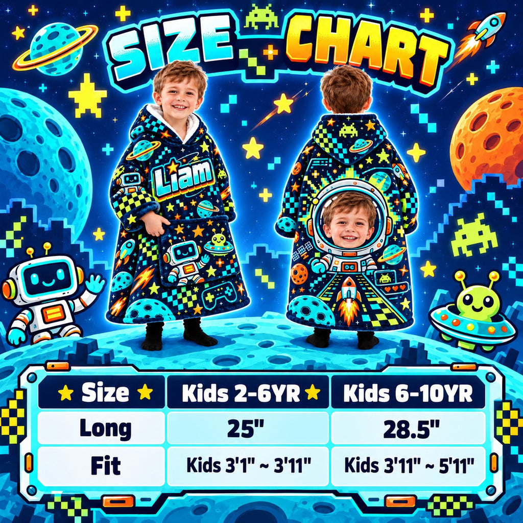 Personalized Space Explorer Blanket Hoodie - product gallery image 6 | Personalized blanket hoodie for kids by Jolliboo