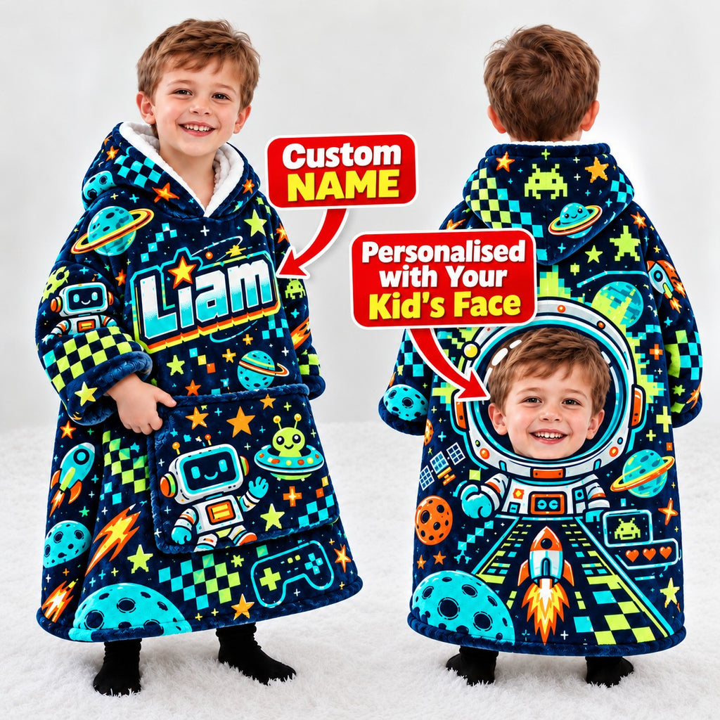 Personalized Space Explorer Blanket Hoodie - featured hero image 4 | Personalized blanket hoodie for kids by Jolliboo