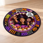 Personalized Still Eating Monster Round Rug - still eating monster mouth Halloween round rug gallery mockup 1 | Personalized round rug for kids by Jolliboo