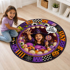 Personalized Still Eating Monster Round Rug - still eating monster mouth Halloween round rug gallery mockup 3 | Personalized round rug for kids by Jolliboo