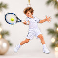Personalized Tennis Boy Christmas Ornament - image 1 | Jolliboo