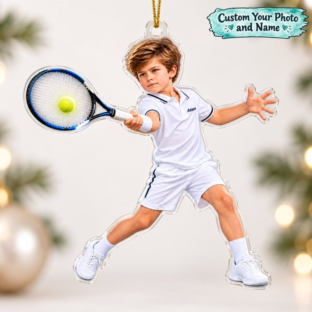 Personalized Tennis Boy Christmas Ornament - image 1 | Jolliboo