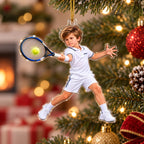 Personalized Tennis Boy Christmas Ornament - image 3 | Jolliboo