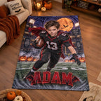 Personalized Vampire Football Champion Halloween Blanket - image 2 | Jolliboo