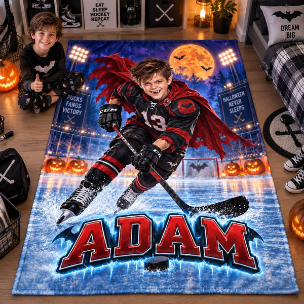 Personalized Vampire Hockey Champion Halloween Blanket - image 1 | Jolliboo