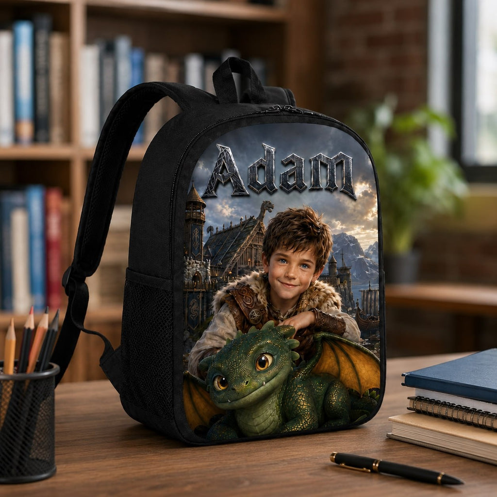 Personalized Viking Dragon Boy Backpack - image 1 | Jolliboo